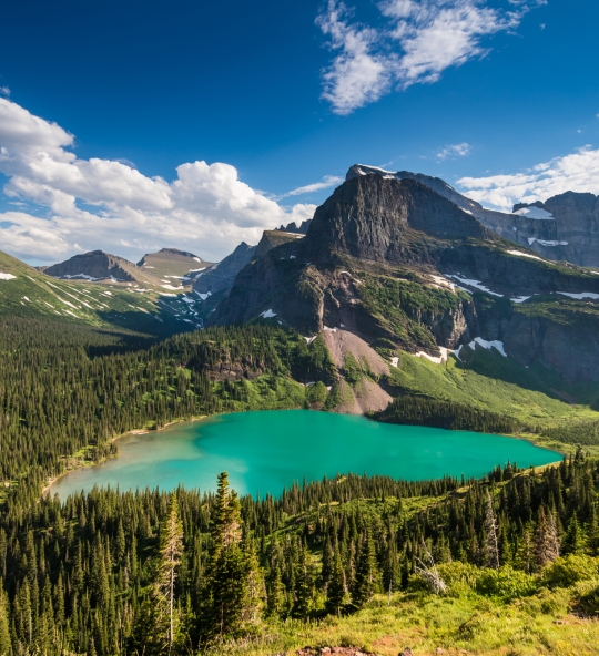 Montana - Western USA, Summer, Mountain, Famous Place, Grinnell Lake