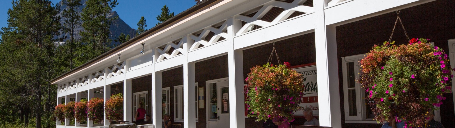 Dining at swiftcurrent motor inn cabins
